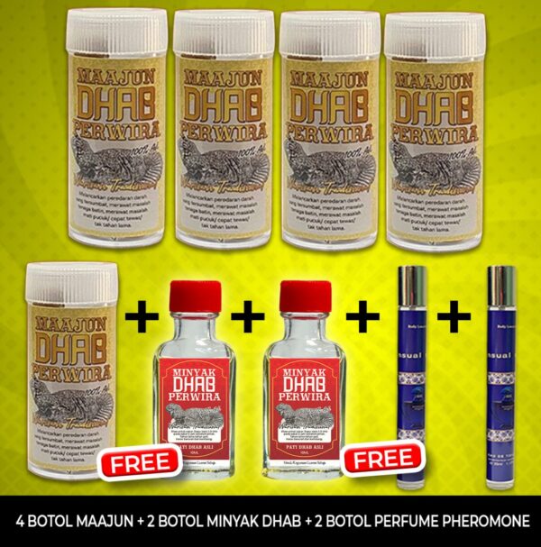 PAKEJ PERKASA (4 BOTOL) FREE 1 BOTOL + 2 MINYAK + 2 PERFUME